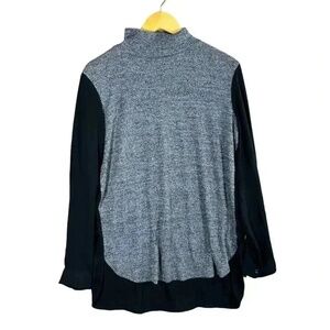 Loft Women's High Neck Long Sleeve Blouse Gray Size L